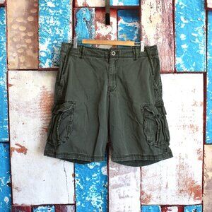 Men's Route 66 Cargo Shorts Outdoor Hiking Utility Work SIZE 34 Green